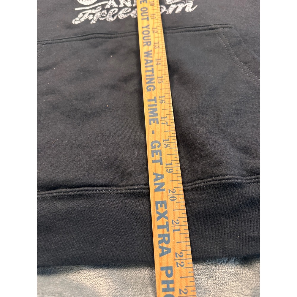 Port & Company Hoodie Mens M Black Cigars Bourbon Guns Freedom Graphic Pullover - Picture 5 of 5